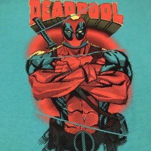 Men’s Teal Marvel Deadpool T-Shirt Size Large